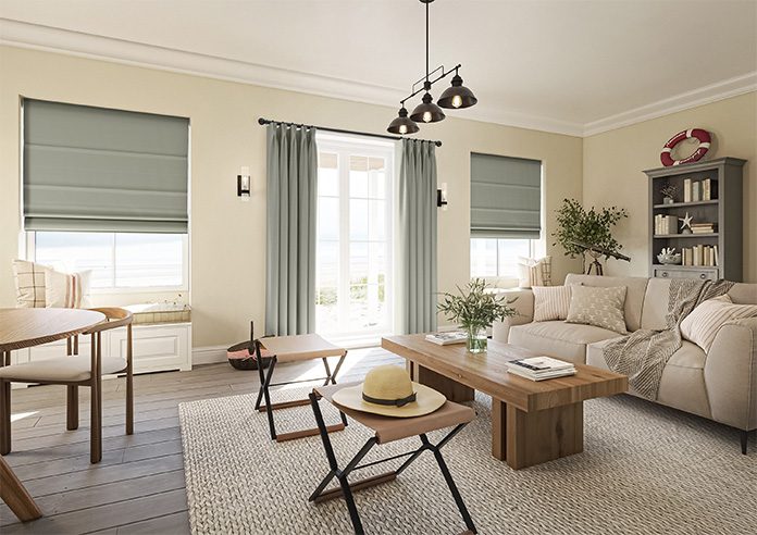 Kyoto Faux Silk, Greige - Roman Blind - Image 6